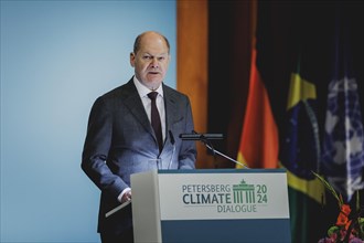 Olaf Scholz (SPD), Federal Chancellor, photographed during the Petersberg Climate Dialogue in