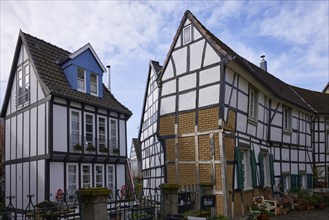 Half-timbered houses on the church square in Hattingen, Ennepe-Ruhr district, North