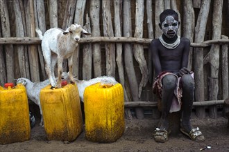Karo tribe, boy, Omo valley, Ethiopia, Africa