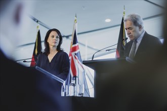 (L-R) Annalena Baerbock (Alliance 90/The Greens), Federal Foreign Minister, and Winston Peters,