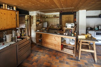 Interior, kitchen of the Naturalpe Gemstel-Schoenesboden-Alpe, Gemsteltal, Mittelberg,