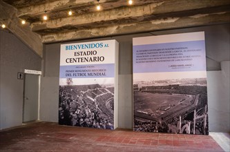 Montevideo, Uruguay, enero 02, 2024: Soccer museum, located inside the Centenario Stadium, South