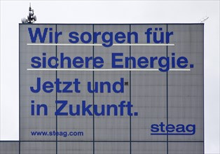 Herne power station with the statement We provide secure energy. Now and in the future, Herne, Ruhr
