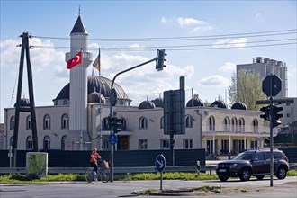 Mosque Diyanet Turkish-Islamic Community on Bundesstrasse 9, Dormagen, Lower Rhine, North