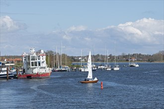 Boats, sailboat, marina, harbour, Arnis, smallest town in Germany, Schlei, Schleswig-Holstein,