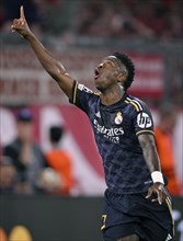 Goal celebration, cheering, Vinicius Junior Real Madrid (07) gesture, gesture, Champions League,