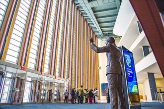 Statue of Nelson Mandela in the entrance hall of the UN headquarters in New York