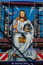 Matatu, public transport, deco, jesus christ, nairobi, kenya
