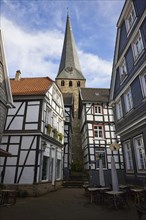 Staircase to St George's Church in Hattingen, Ennepe-Ruhr district, North Rhine-Westphalia,