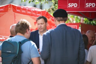 Lars Klingbeil, SPD party chairman, during his visit to the DGB rally in Goerlitz, 1 May 2024