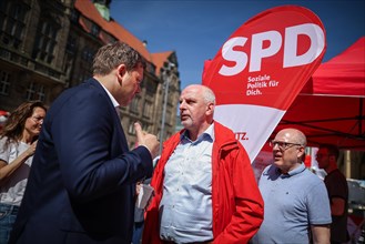 Lars Klingbeil, SPD party chairman, during his visit to the DGB rally in Chemnitz, 1 May 2024