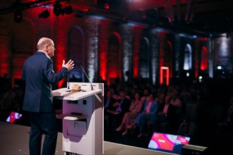 Federal Chancellor Olaf Scholz, recorded at the Social Democratic Congress of the SPD and PES with