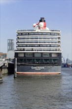 Cruise ship Queen Victoria on the Elbe in Oat harbour, Hamburg, Land Hamburg, Northern Germany,