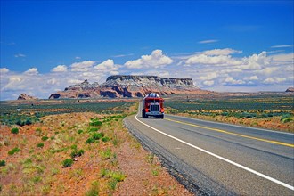 Red truck comes from Monument Valley, part of Navajo National Monument, Navajo Nation Reservation,