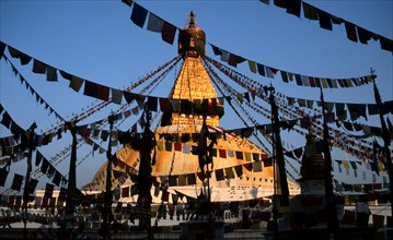 Bodnath stupa, buddhist pilgrimage site, Kathmandu, Nepal, Asia