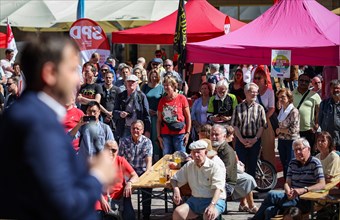 Lars Klingbeil, SPD party chairman, during his visit to the DGB rally in Chemnitz, 1 May 2024