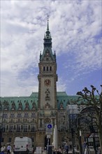 Hamburg City Hall and City Hall Market, Hamburg, Germany, Europe, Majestic City Hall against the