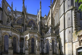 Choir and choir chapels, Romanesque-Gothic Saint-Julien du Mans Cathedral, Le Mans, Sarthe