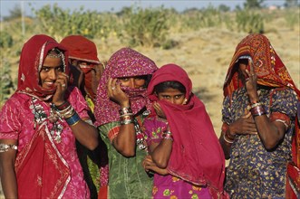 Hindu girls, Rajasthan, India. They live in rural Rajasthan, they belong to low castes, they are
