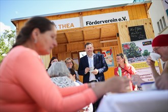 Lars Klingbeil, SPD party chairman, during his visit to the DGB rally in Goerlitz, 1 May 2024