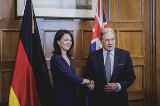 (L-R) Annalena Baerbock (Alliance 90/The Greens), Federal Foreign Minister, meets Winston Peters,