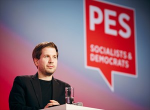 Kevin Kuehnert, Secretary General of the SPD, recorded at the Social Democratic Congress of the SPD