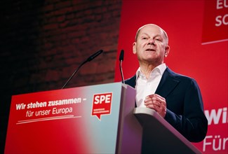 Federal Chancellor Olaf Scholz, recorded at the Social Democratic Congress of the SPD and PES with