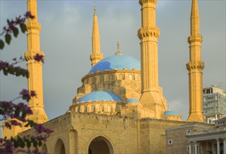 Beirut, Lebanon, April 03, 2017: Beautiful mosque Mohammad Al-Amin Mosque, located in the center of