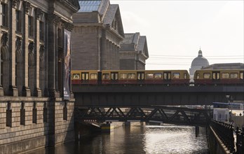 S-Bahn bridge at the Bode Museum, Berlin, Germany, Europe