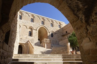 Entrance to Saint Ananias Monastery known as Deyrulzafaran or Saffron Monastery viewed through an