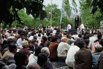 Shia religious meeting at the time of the Ashura festival, northern Pakistan