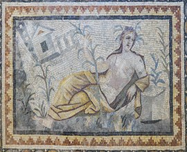 Euphrates river Gods mosaic, Zeugma mosaic Museum, Gaziantep, Turkey, Asia