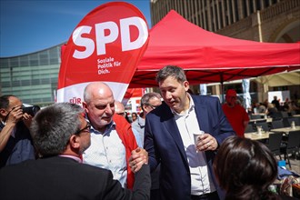 Lars Klingbeil, SPD party chairman, during his visit to the DGB rally in Chemnitz, 1 May 2024