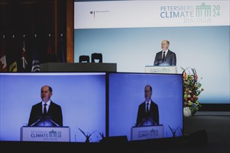 Olaf Scholz (SPD), Federal Chancellor, photographed during the Petersberg Climate Dialogue in