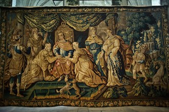 Tapestry called the clemency of Clovis, work by Francois Chauveau, 17th century, France, Europe