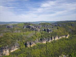 The Schrammsteine are an elongated, heavily jagged group of rocks in the Elbe Sandstone Mountains,