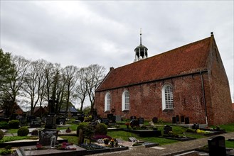 Protestant Reformed Church in the fishing village of Ditzum, municipality of Jemgum, district of