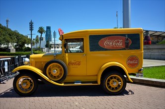 Ford classic car as an advertising medium for Coca Cola at an exhibition in Buenos Aires,