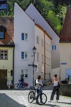 Quirky pointed gable facades, Kaufbeuern, Allgaeu, Swabia, Bavaria, Germany, Europe