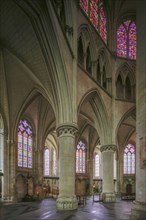Choir ambulatory, Romanesque-Gothic Saint-Julien du Mans Cathedral, Le Mans, Sarthe department,