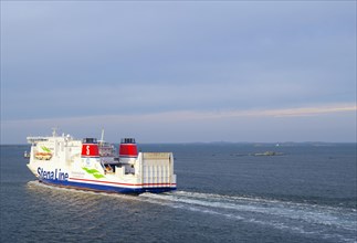 Stenaline car ferry leaves Gothenburg harbour for Denmark, Sweden, Europe