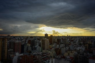 Dramatic sky over the city of Buenos Aires, Argentina, South America