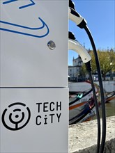 Electric vehicle charging station, Close up of electric vehicle charging station outdoors
