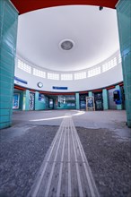 Wide and symmetrical entrance hall with central dome and clear lines, Berlin, Germany, Europe