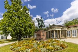 Historic Kursaal, Bad Cannstatt, former spa building, Classicism, equestrian statue with King