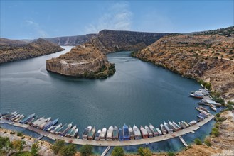 Rumkale roman fortress on the Euphrates River, Halfeti, Turkey, Asia