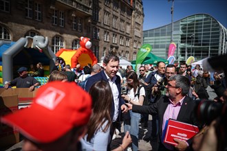 Lars Klingbeil, SPD party chairman, during his visit to the DGB rally in Chemnitz, 1 May 2024