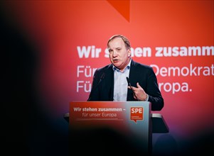 Stefan Loefven, President of the Party of European Socialists, recorded at the Social Democratic