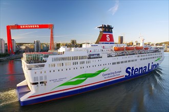 Large Stenaline car ferry arrives at the harbour, Eriksberg, Gothenburg, Sweden, Europe