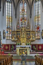 Main altar, Church of St Martin, Kaufbeuern, Allgaeu, Swabia, Bavaria, Germany, Europe